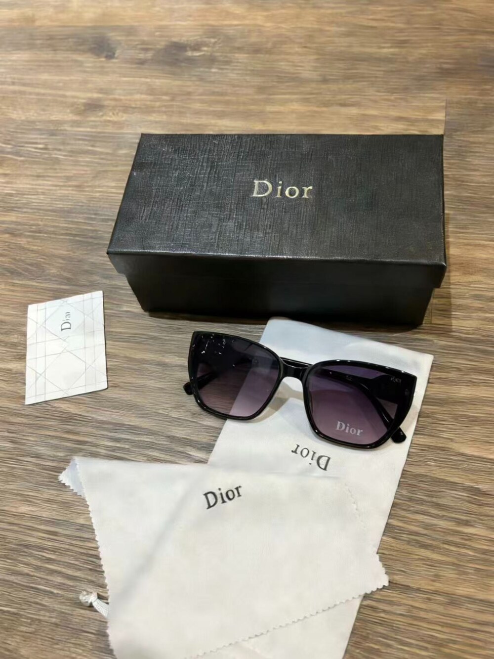 Dior Black Cat Eye Sunglasses with Black